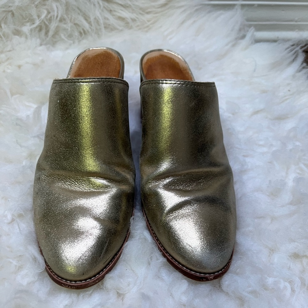 Madewell Harper Mule Gold Size 9.5